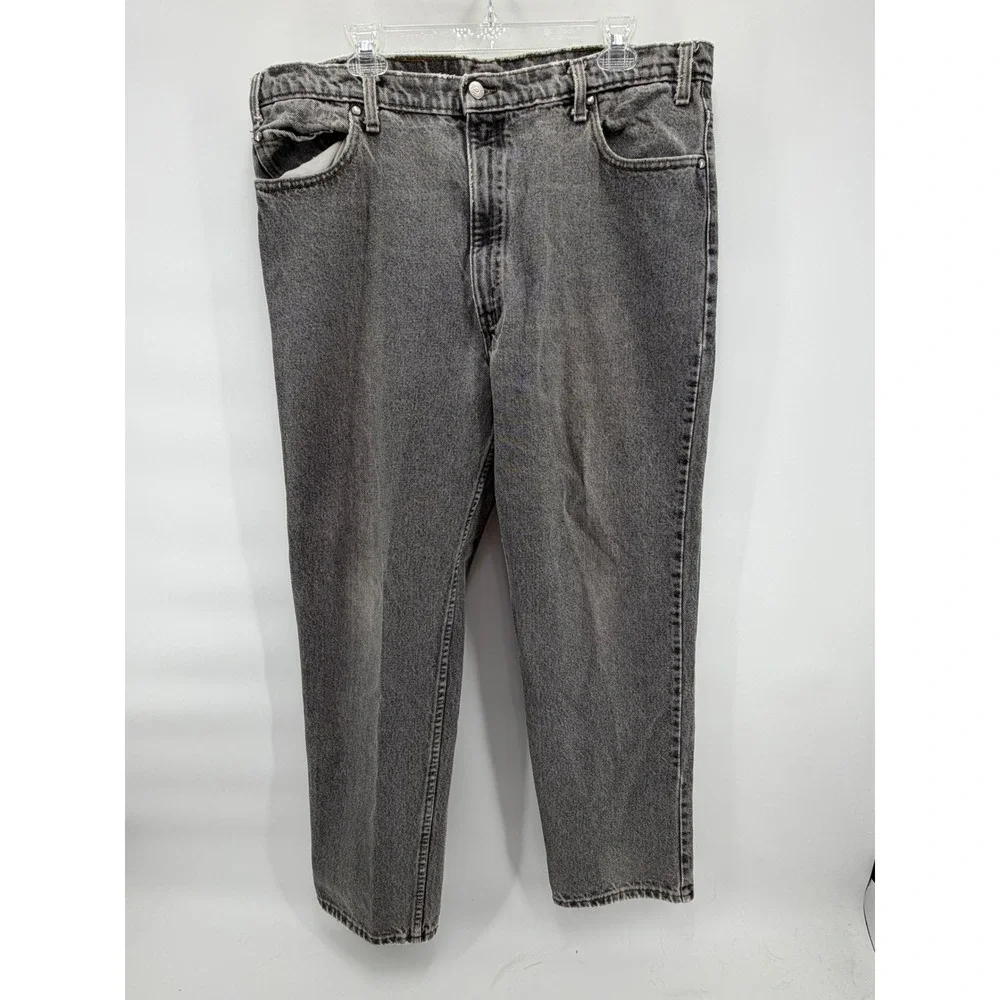 Vtg 90s Levis 540‎ Brown Tab Grey Jeans Made in USA Relaxed Fit 40x32 Distressed